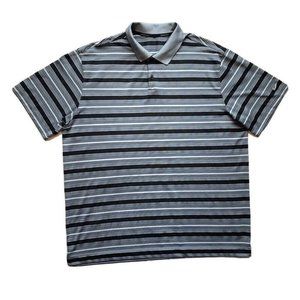 Nike Golf Polo‎ Shirt Mens Extra Large XL Dri-Fit Short Sleeve Striped Outdoor